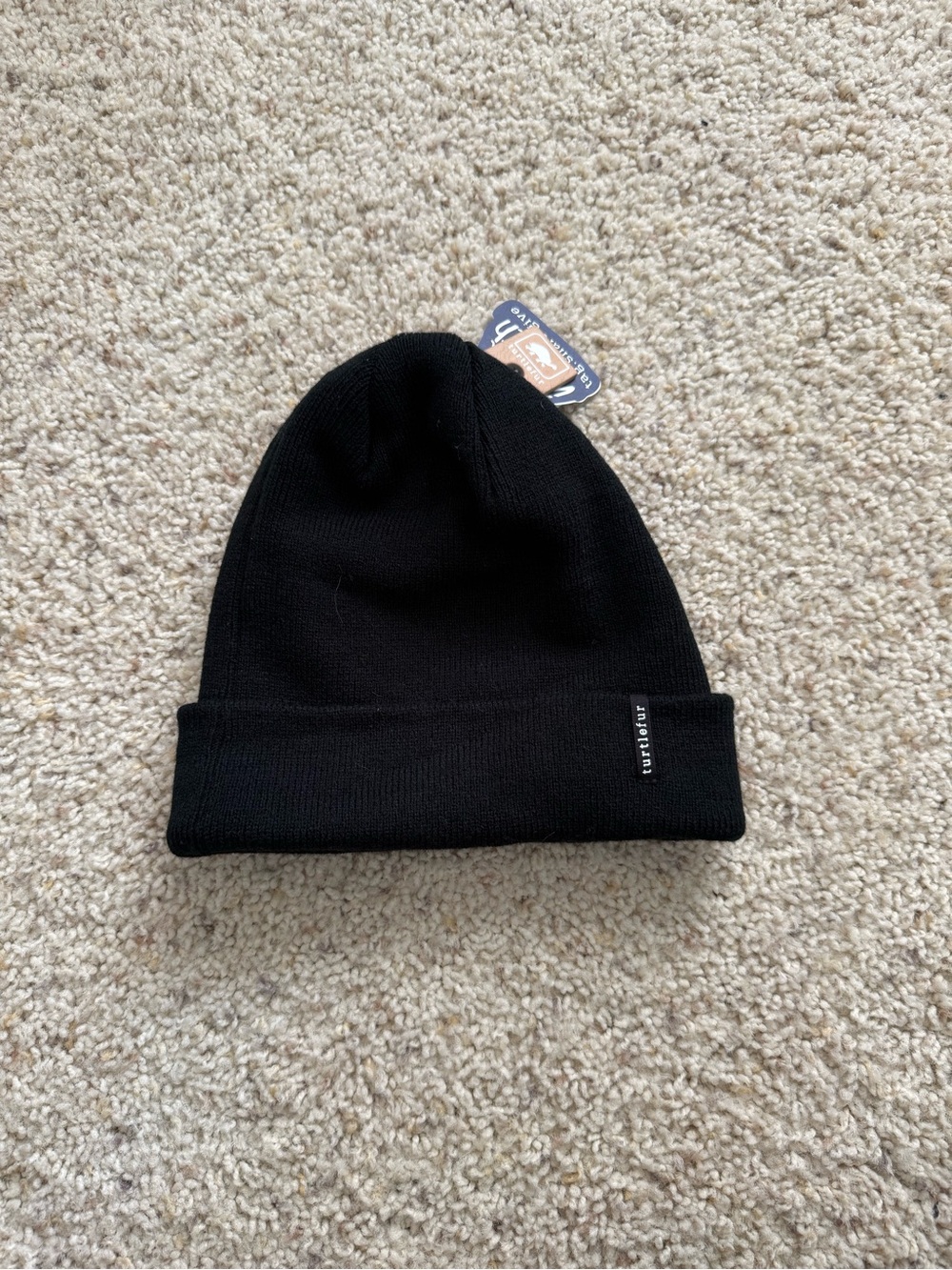 Black Folded Cuff Knit Beanie - Men's Winter Hat